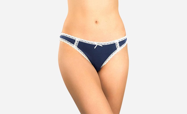 Alyce Intimates Women’s Lace Trim Thongs